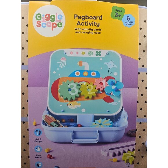 Gigglescape Pegboard Activity Toy with 209 Pieces Activity Cards and Carrying - Picture 2 of 5